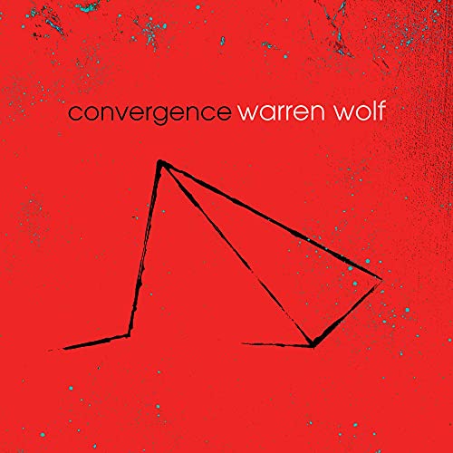 Red CD cover with black line drawing of a fragmented shape.