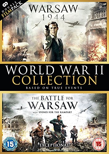 Double DVD cover featuring "Warsaw 1944" and "The Battle for Warsaw" with wartime scenes.