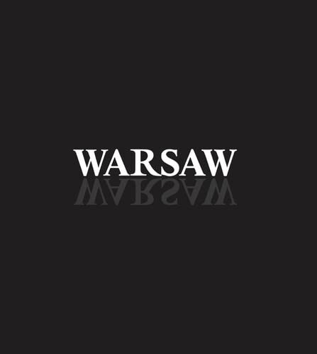 Black background with white text reading "WARSAW" and its mirrored reflection.