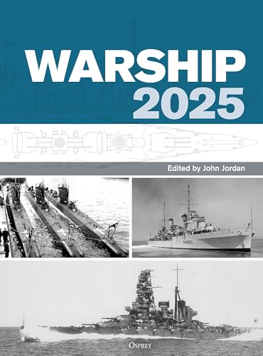 Book cover for "Warship 2025" featuring naval vessels and blueprints.
