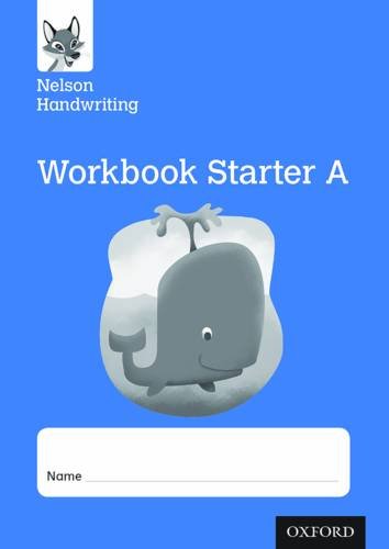 Blue workbook cover with a cartoon whale and space for a name.
