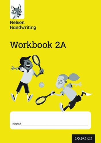 Yellow workbook cover with cartoon children playing tennis, labeled "Workbook 2A".
