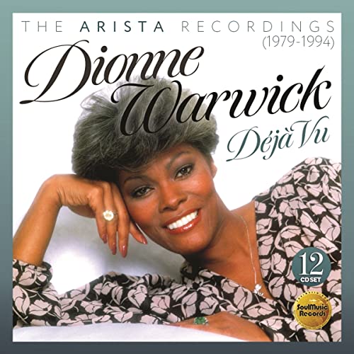 Dionne Warwick album cover featuring her portrait and text for a 12-CD box set.