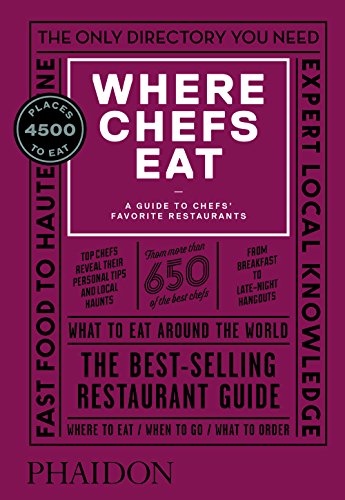 Book cover for Where Chefs Eat with white text on a dark purple background.