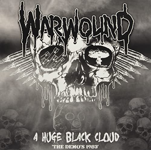 Warwound album cover: skull with radiating spikes and dark, smoky background.