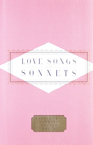 Pink striped book cover with title “Love Songs And Sonnets” in a frame.