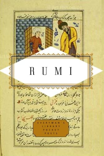 Book cover featuring a Persian miniature painting, the word RUMI, and Persian calligraphy text.