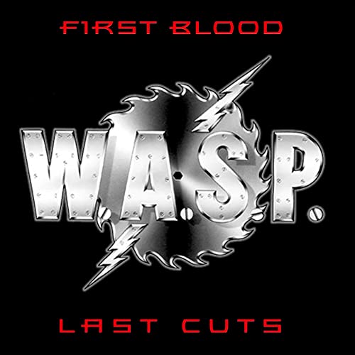 W.A.S.P. logo with a metallic saw blade and lightning bolts on a black background.