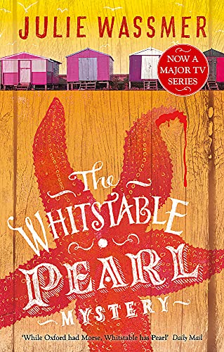 Book cover featuring a large red starfish on a wooden background with beach huts.