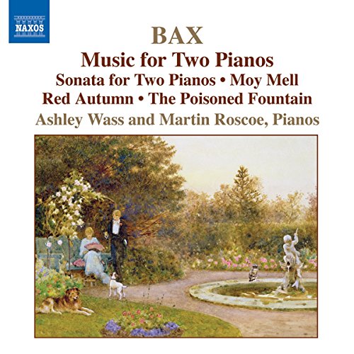 CD cover for Arnold Bax’s two piano music with a painting of a garden.