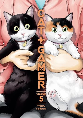 A person in a pink hoodie holds a black-and-white cat and a calico cat.