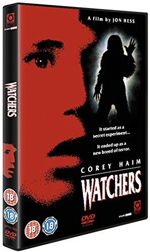 DVD cover for the film Watchers featuring a silhouette against a red face.