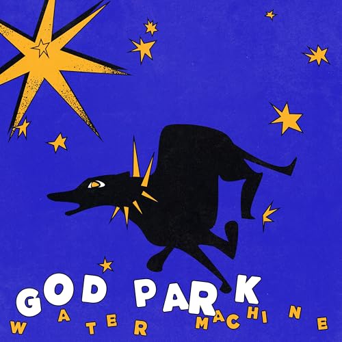 Vinyl record cover: black dog silhouette against a blue, starry background.