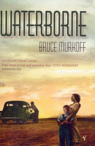 Book cover: "Waterborne" by Bruce Murkoff, showing a family and vintage car.
