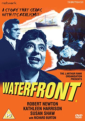 Waterfront" DVD cover featuring three distressed men and a ship.