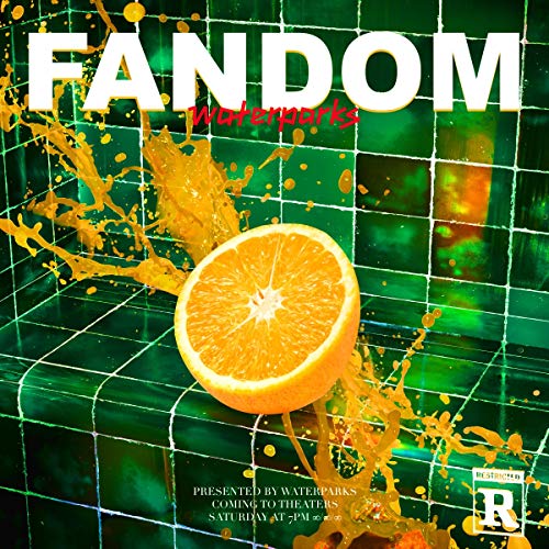 Fandom" CD cover with orange splash against a green tiled background.