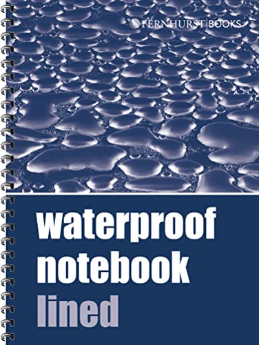 Blue waterproof notebook with spiral binding and lined pages.