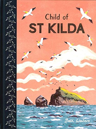 Book cover: "Child of St Kilda" with birds and island landscape.