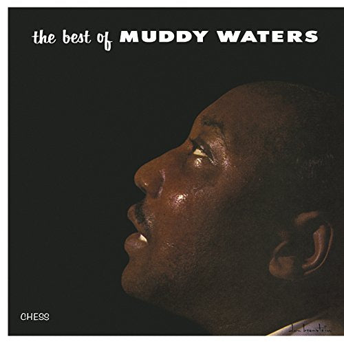Muddy Waters album cover: profile of a Black man singing, dark background.