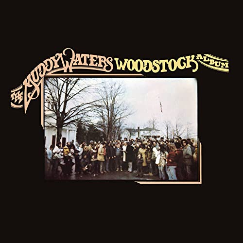 Vinyl album cover featuring a large crowd outdoors with text Muddy Waters Woodstock Album.