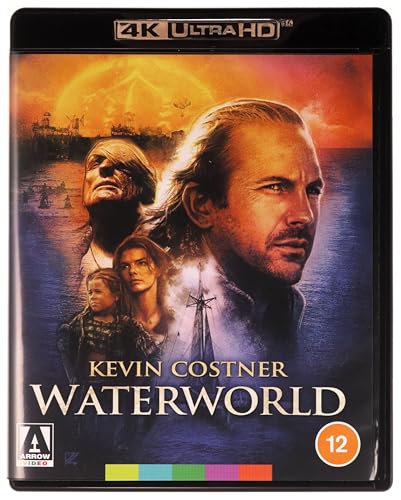 “Waterworld” Blu-ray cover featuring Kevin Costner and a flooded seascape.