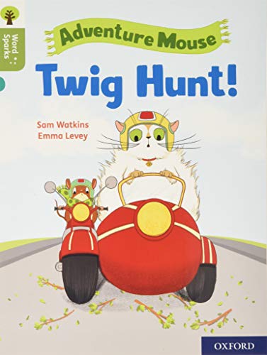 Mouse and squirrel on a red motorcycle with a sidecar.