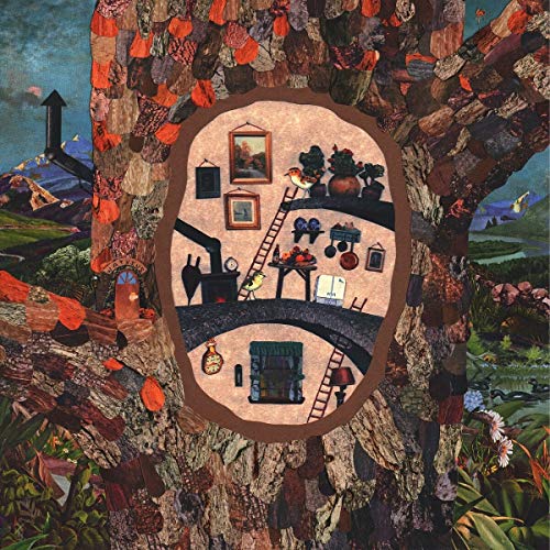 CD cover art: a whimsical tree with a doorway and miniature scenes.