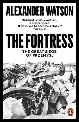 Book cover: "The Fortress" depicting WWI soldiers amidst rubble and artillery.