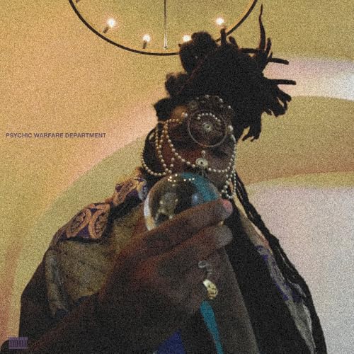 Album cover featuring a person with goggles holding a crystal ball.