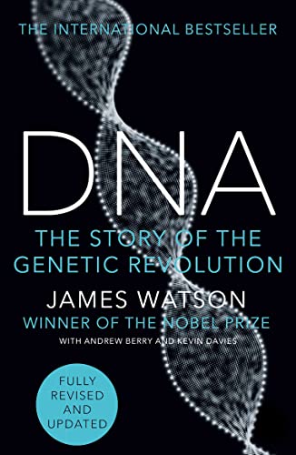 Book cover: “DNA” by James Watson, featuring a DNA double helix.