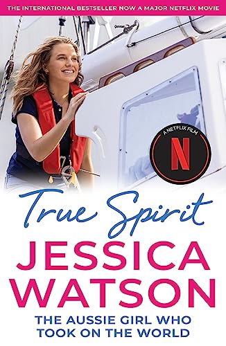 Book cover: Jessica Watson, a young sailor, with a yacht and Netflix logo.