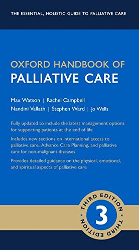 Blue cover of the Oxford Handbook of Palliative Care, third edition.