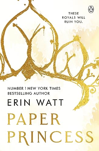 Book cover: "Paper Princess" by Erin Watt, with gold floral design.