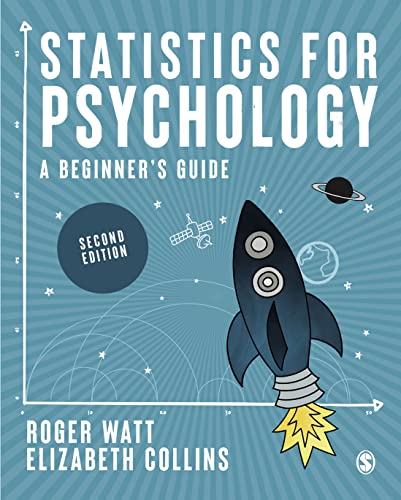 Book cover: "Statistics for Psychology" with rocket and planetary graphics.