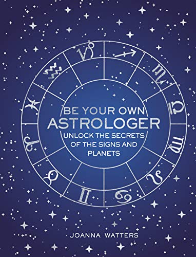 Book cover with astrological symbols and white text on a dark blue background.