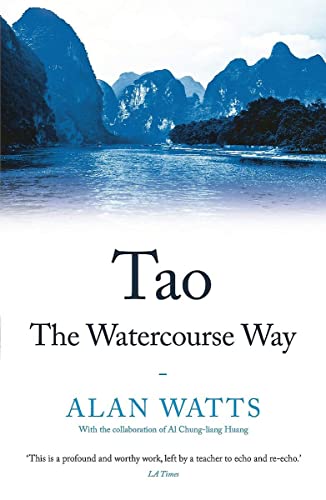 Book cover for Tao: The Watercourse Way by Alan Watts featuring a blue landscape.