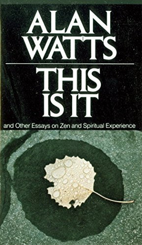 Book cover for This Is It by Alan Watts featuring a leaf on stone.