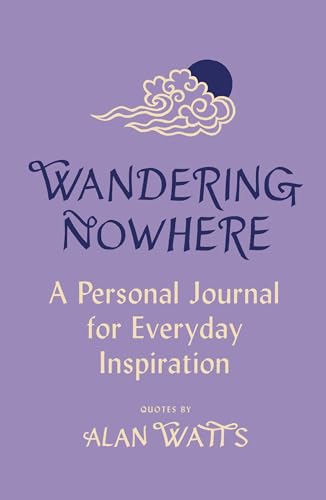 Purple journal cover with script title "Wandering Nowhere" and cloud illustration.