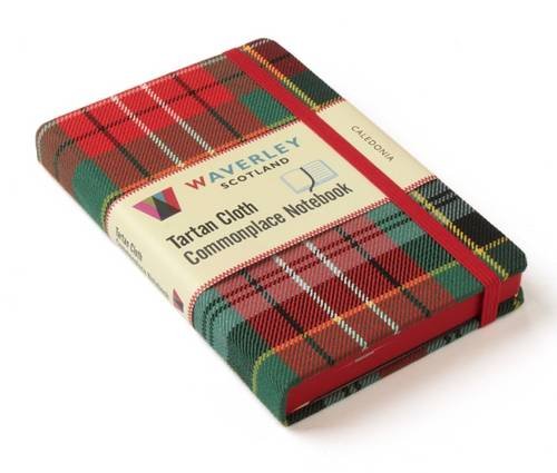 Red and green tartan notebook with “Waverley Scotland” branding.