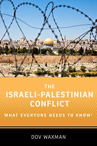 Book cover depicting Jerusalem skyline behind barbed wire, titled “The Israeli-Palestinian Conflict.”