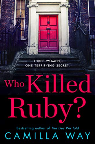 Book cover: red door, dark steps, and title “Who Killed Ruby?”