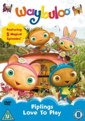 DVD cover featuring four animated Waybuloo characters in a garden setting.