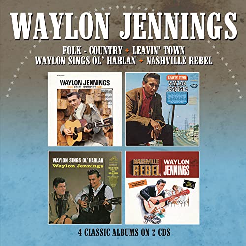 Waylon Jennings 2CD set featuring album cover art of him with guitars.