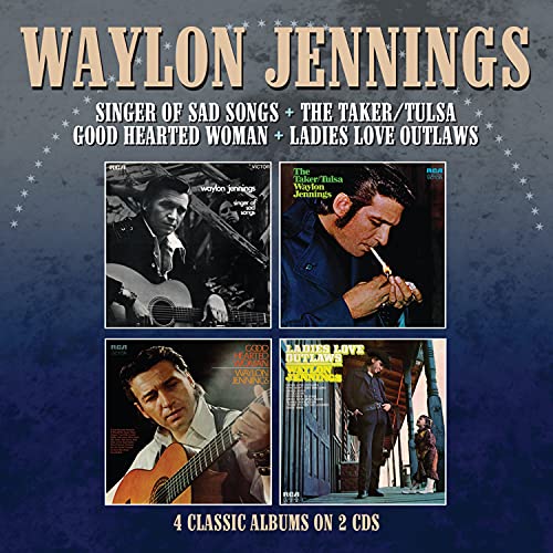 Waylon Jennings 2CD album cover featuring four classic album images.