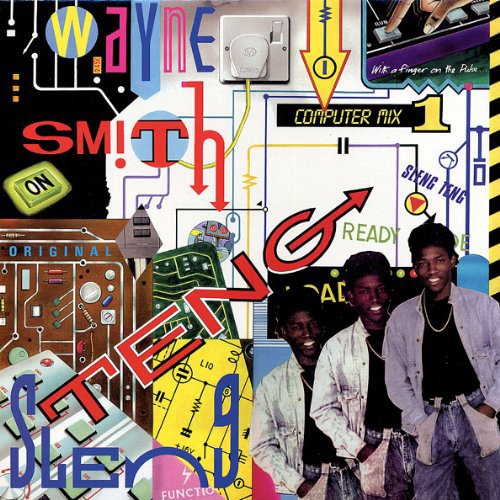 Album cover for Wayne Smith’s “Sleng Teng,” featuring electronic circuit imagery and a portrait.