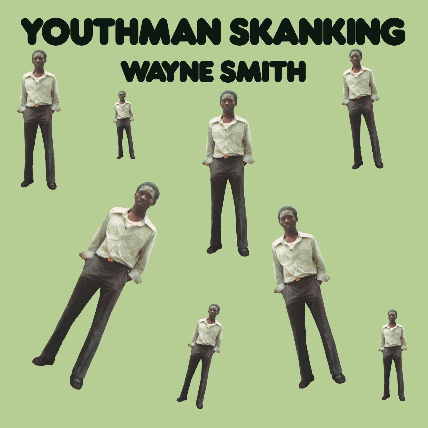 Album cover for Wayne Smith’s “Youthman Skanking” with repeating figures.