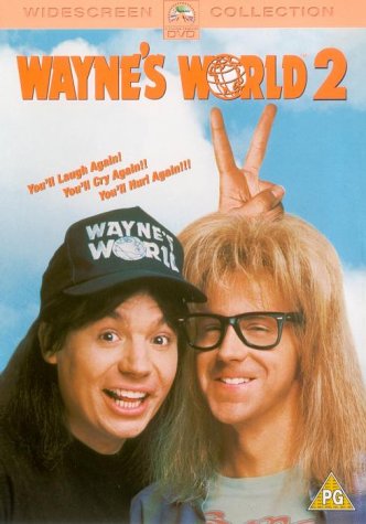 DVD cover for "Wayne's World 2" featuring Mike Myers and Dana Carvey.