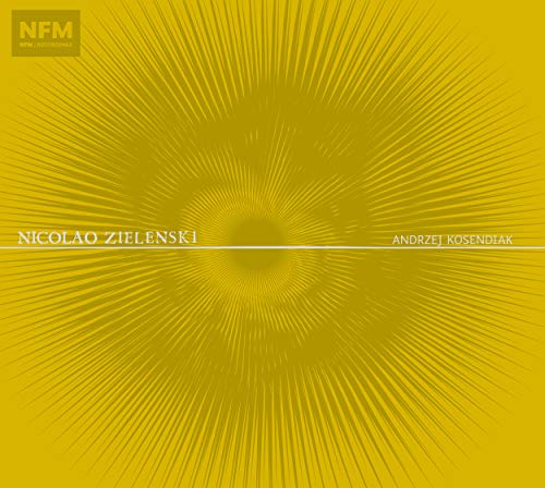 A yellow album cover with radial lines and white text, featuring two names.