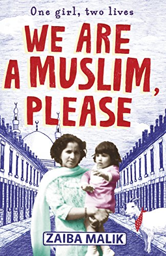 Book cover: mother and child with mosque backdrop, bold red title.