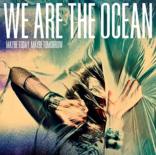 Album cover with a person behind translucent plastic sheeting and bold white text.